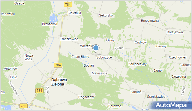 mapa Soborzyce, Soborzyce na mapie Targeo